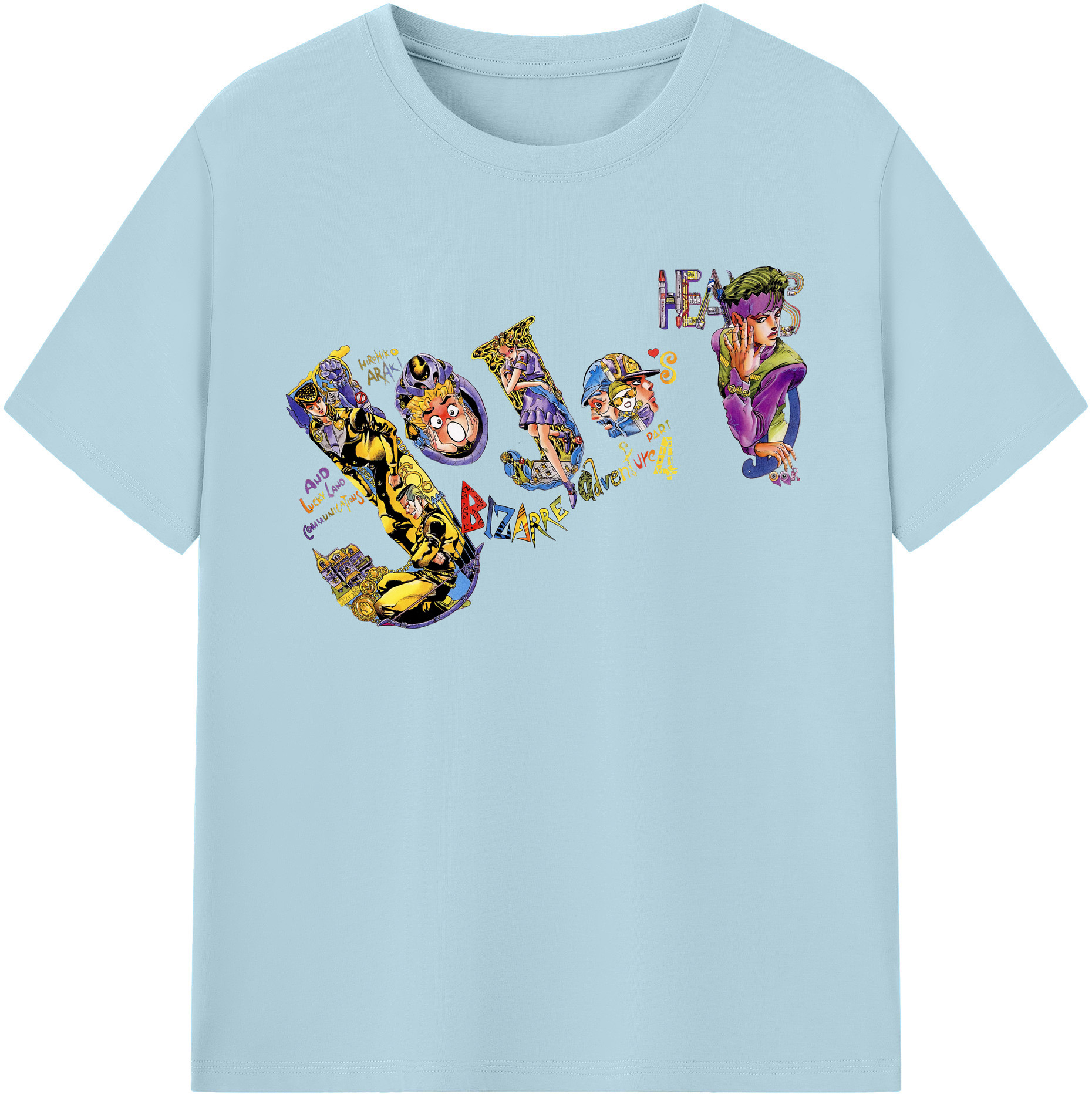 （画像用） ジョジョの奇妙な冒険 JoJo's Bizarre Adventure 綿100％半袖Tシャツ（フロントプリント）